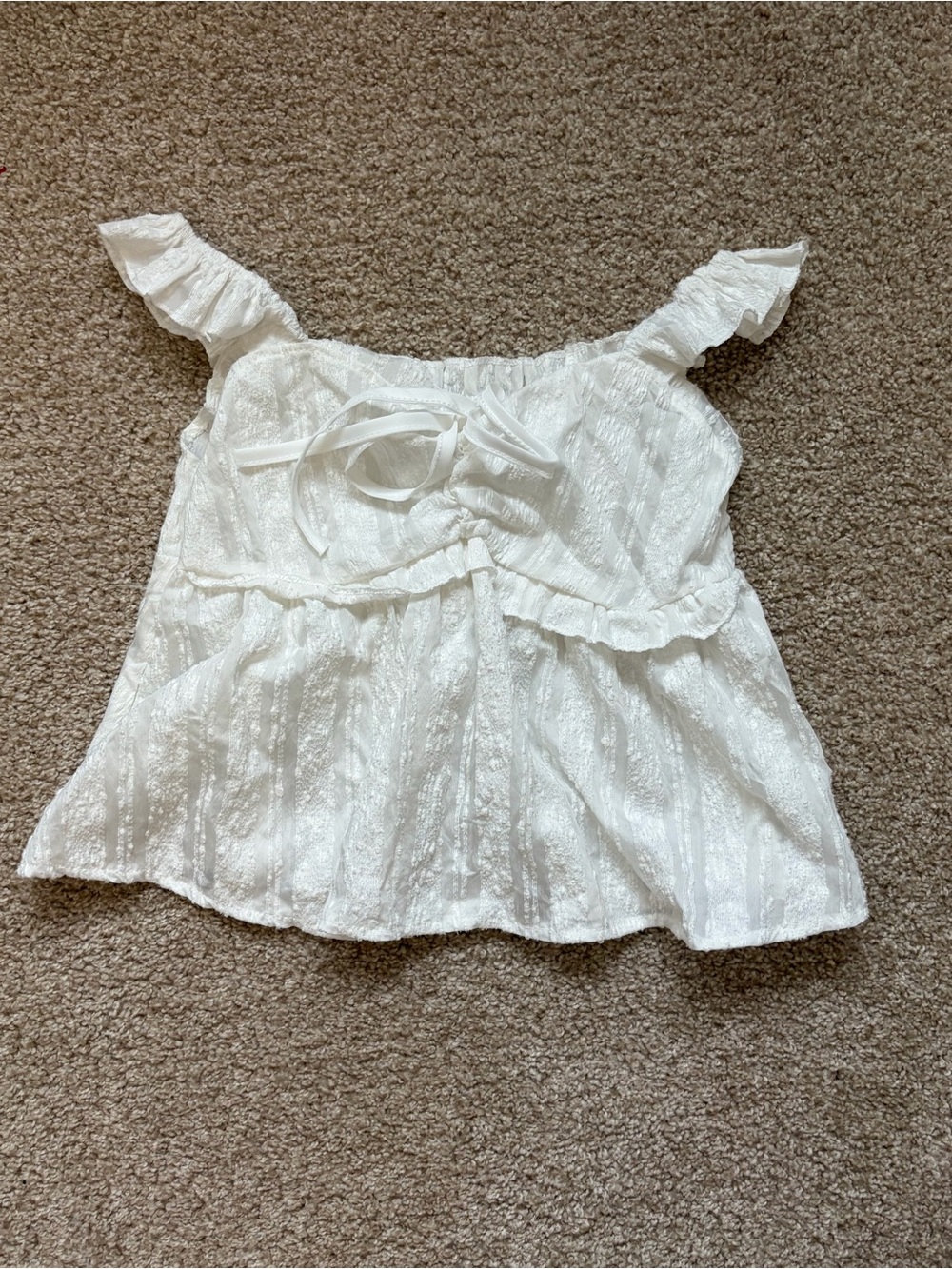 White Ruffled Babydoll Top